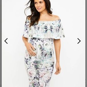 NEW with tags. Ripe Maternity “Harmonie” off-shoulder maternity dress. Small.